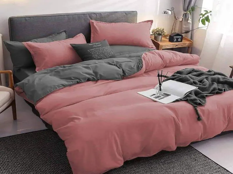 Σετ Σεντόνια Γίγας - King Size 100% Βαμβακοσατέν Δίχρωμα Γαρύφαλλο 240x270 - Αμέθυστος