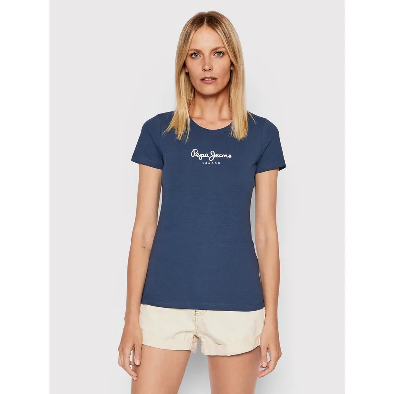 Pepe Jeans T-Shirt New Virgina PL505202 Σκούρο μπλε Slim Fit