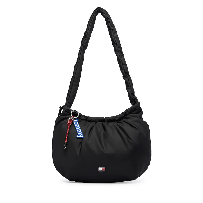 Τσάντα Tommy Jeans Tjw Icon Charms Hobo AW0AW18783 Μαύρο
