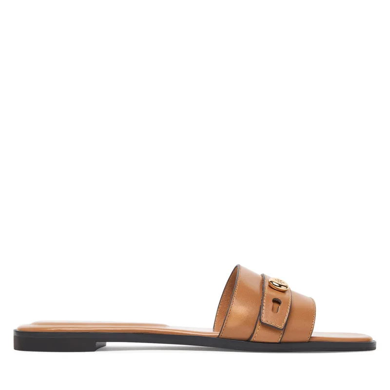 Παντόφλες Tory Burch Romy Slide 183305 Καφέ
