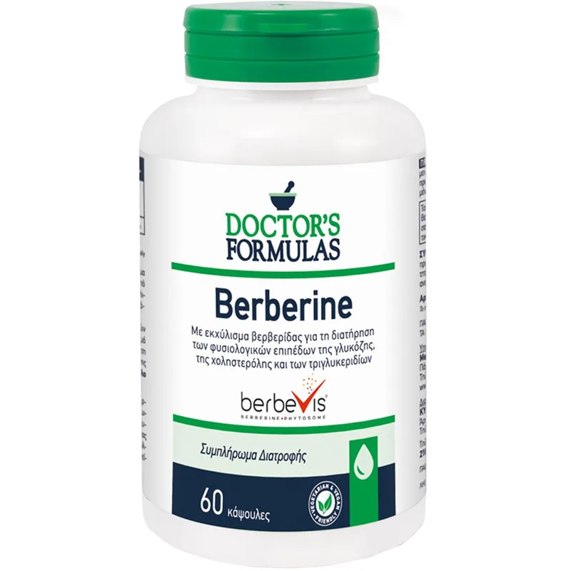 Doctor's Formulas Berberine Συμπλήρωμα Διατροφής Βερβερίνης Λιποσωμιακής Μορφής & Χρωμίου για τη Διατήρηση των Φυσιολογικών Επιπέδων Γλυκόζης, Χοληστερόλης & Τριγλυκεριδίων στο Αίμα 60caps