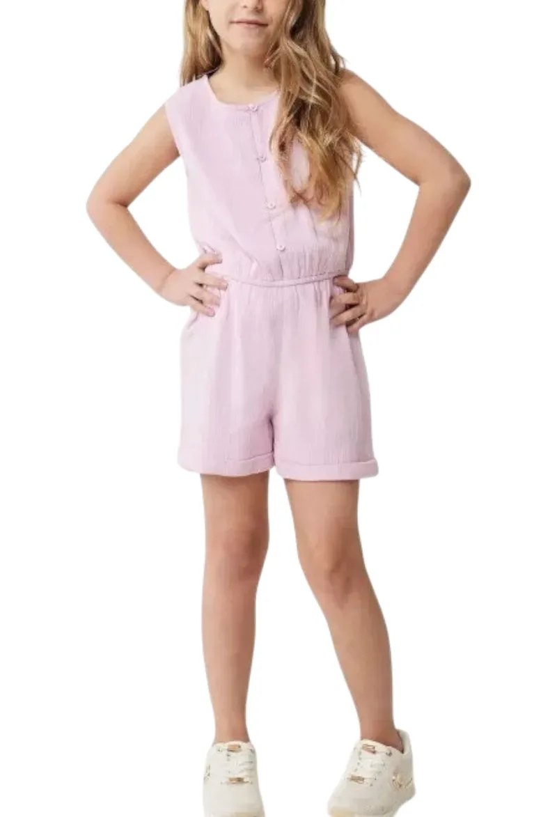 Mexx Crinkled Jumpsuit With Buttons MF006500541G-Soft Lilac Κορίτσι