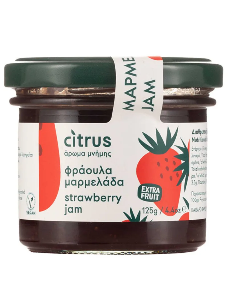 Χειροποίητη μαρμελάδα φράουλα, Χίου "Citrus" 125g>