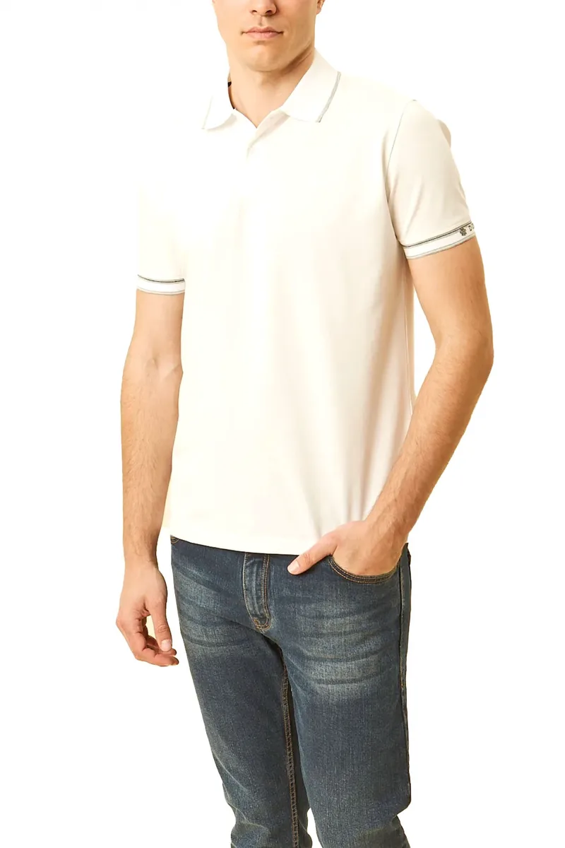 DORS POLO PIQUE RIBS STRIPES ΛΕΥΚΟ-ΓΚΡΙ