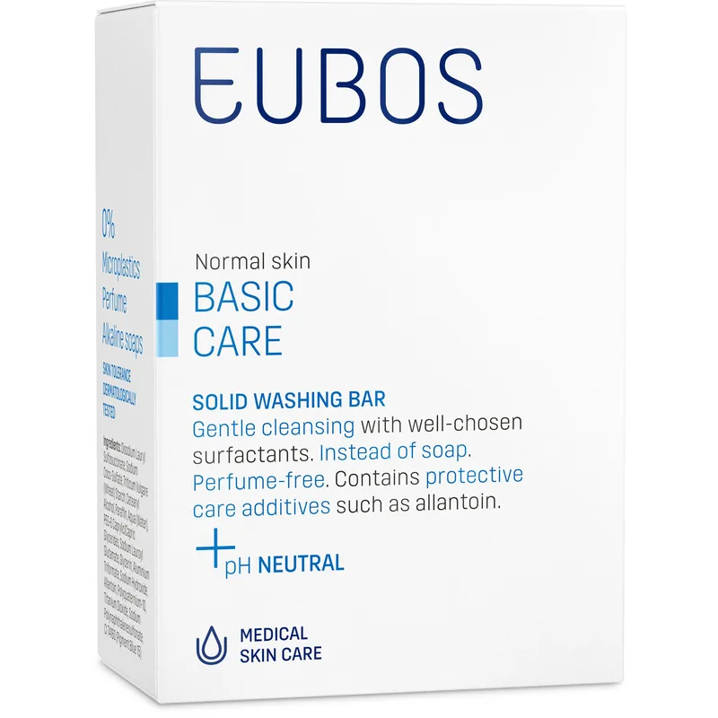 Eubos Solid Washing Bar Στερεή Πλάκα Σαπουνιού για Καθαρισμό Προσώπου & Σώματος 125 gr Blue