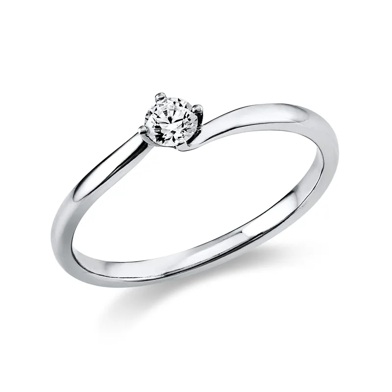 Diamond Group Μονόπετρο Δαχτυλίδι με Διαμάντι Brilliant από Λευκό Χρυσό 18 Καρατίων DDX386