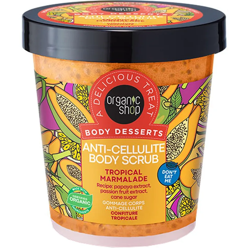 Organic Shop Body Desserts Tropical Marmalade Anti-Cellulite Scrub Απολεπιστικό Σώματος με Εκχύλισμα Τροπικών Φρούτων για Λείανση Κατά της Κυτταρίτιδας 450ml