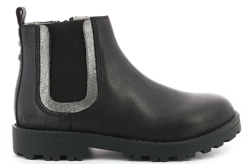 ΜΠΟΤΑΚΙ KICKERS 830030 GROOKY ΜΑΥΡΟ/ΑΣΗΜΙ (EU:37)