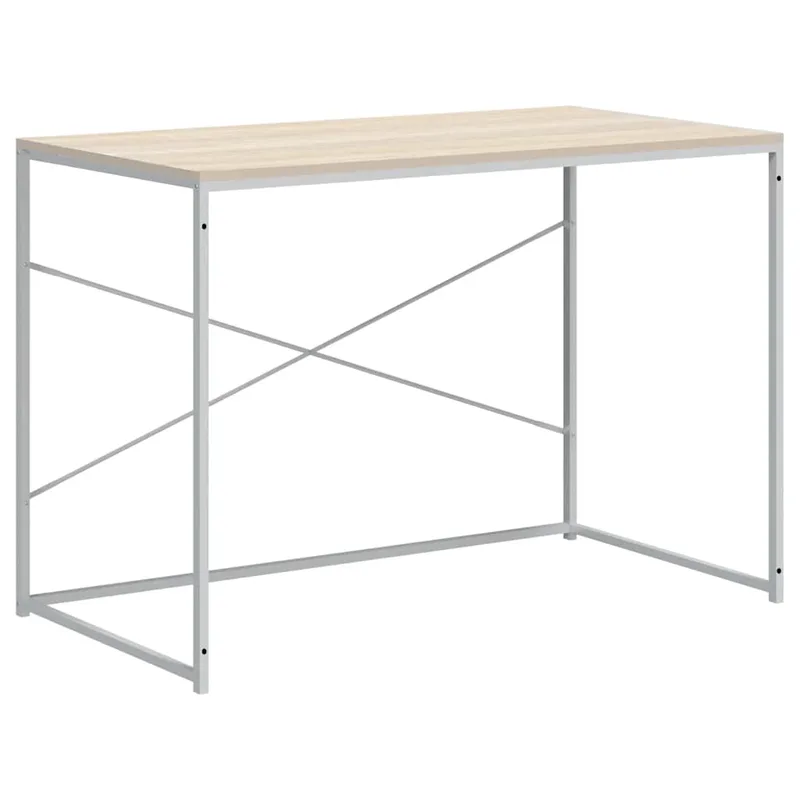 vidaXL Γραφείο Υπολογιστή Λευκό/Δρυς 110 x 60 x 70 εκ. Επεξ. Ξύλο