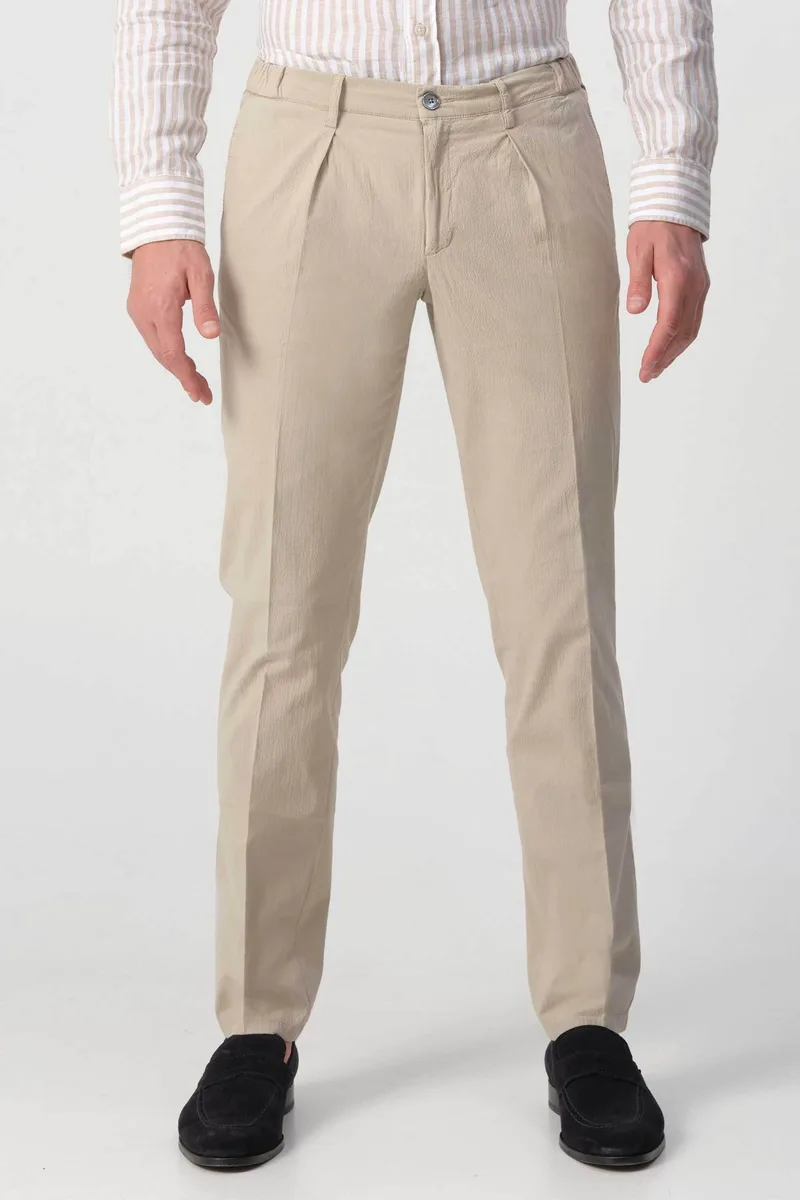 Profuomo ανδρικό chino παντελόνι Relaxed Fit - PPVQ10026A Μπεζ