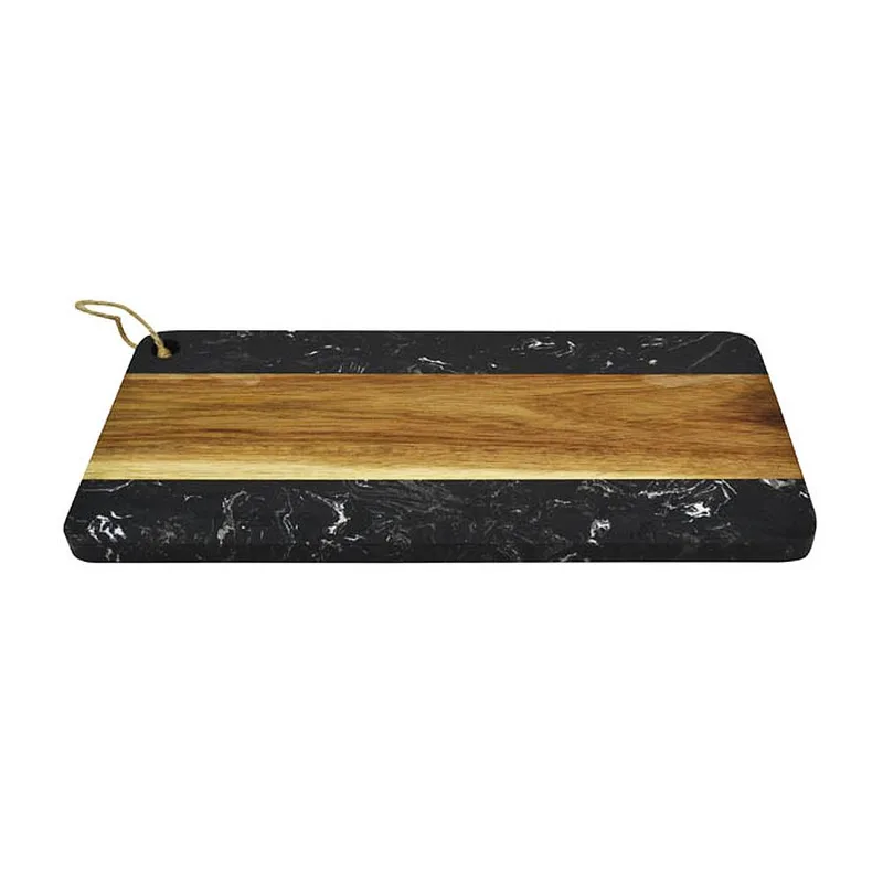 Ξύλο Κοπής Με Μαύρο Μάρμαρο 16x35cm ANKOR