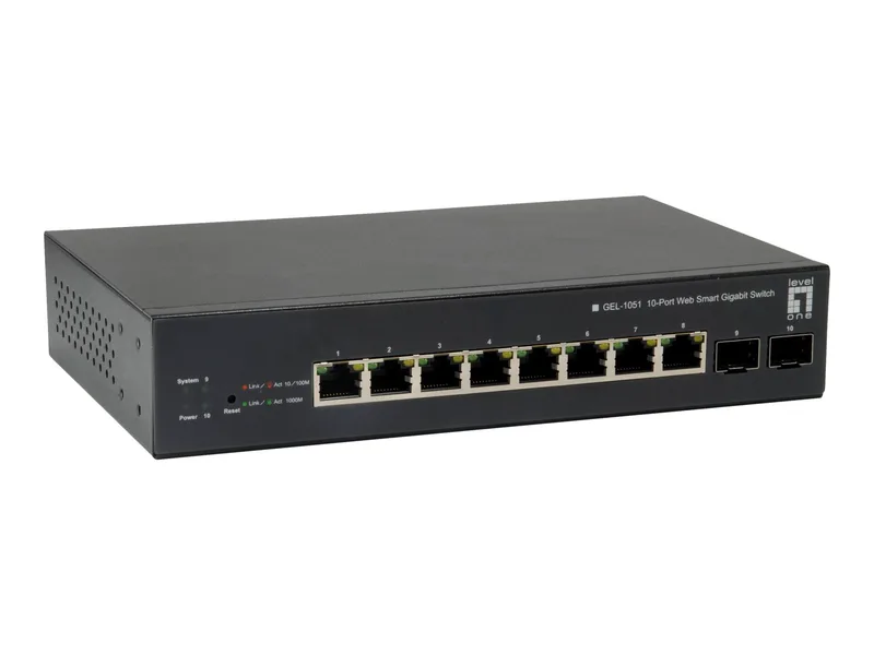 LevelOne Switch 8x GE GEP-1051 2xGSFP 70W 8xPoE