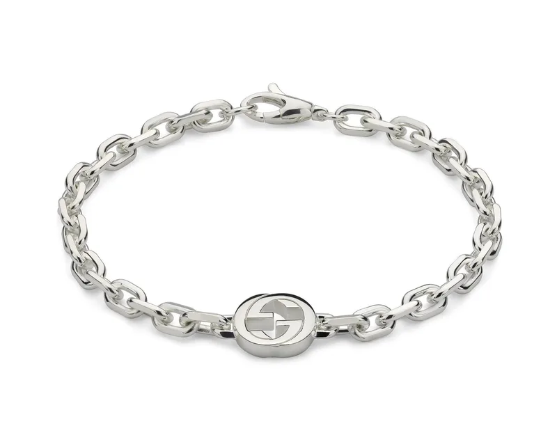 GUCCI "Interlocking G" Βραχιόλι από ασήμι 925 Silver (Μήκος 18.00cm) YBA796351001016