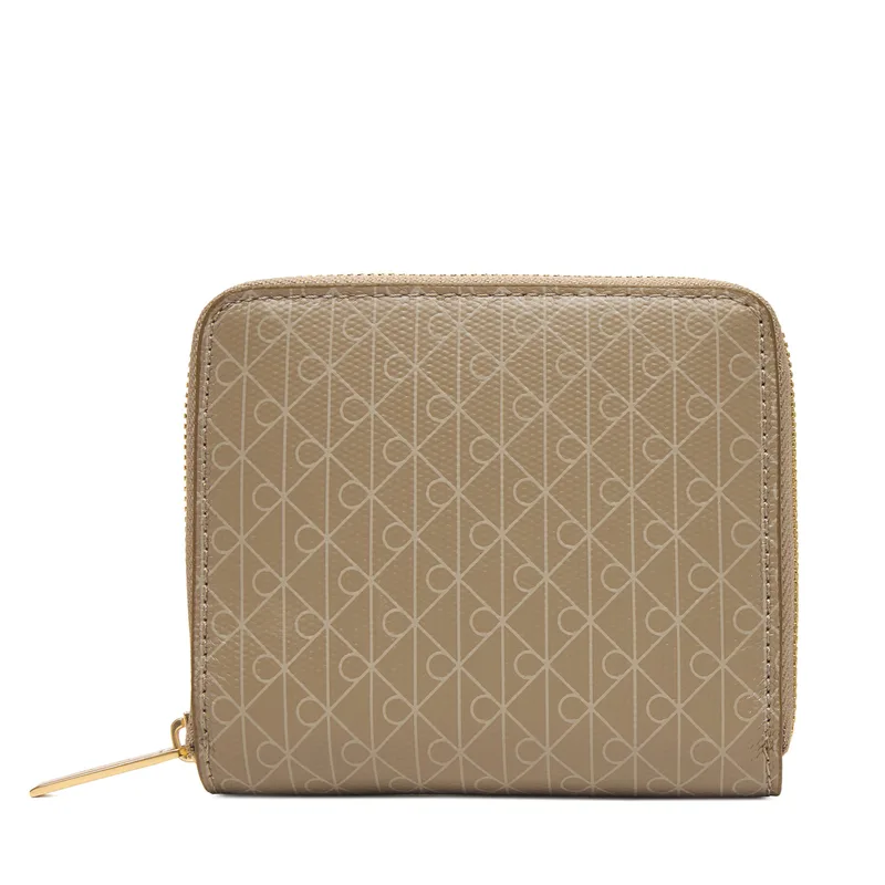 Πορτοφόλι Calvin Klein Emblem Aop Square Zip Around LV04F1089G Μπεζ