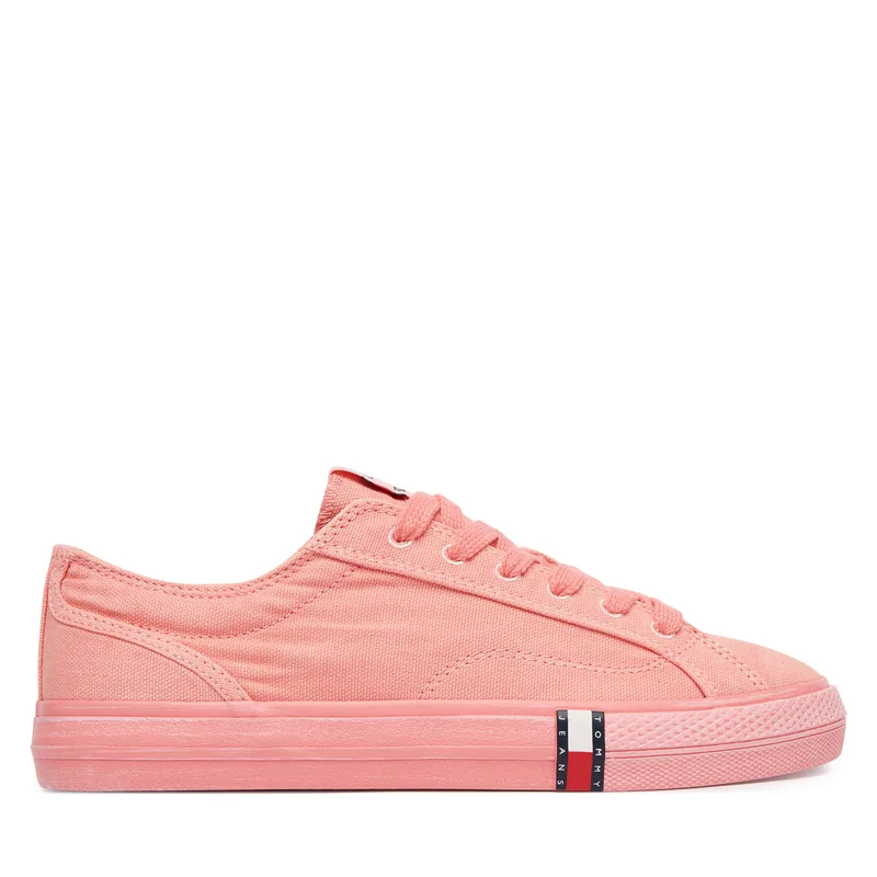 Πάνινα παπούτσια Tommy Jeans Archive Vulc Y2K Washed Canvas EN0EN02957 Ροζ