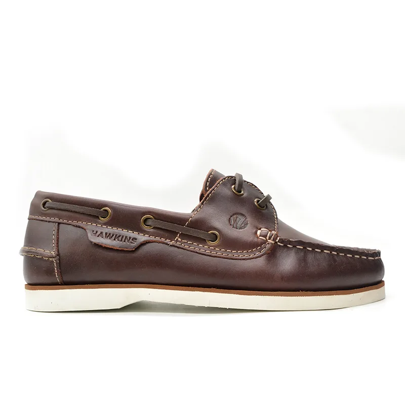 HAWKINS BOAT SHOE 6418 BRANDY WH.S.