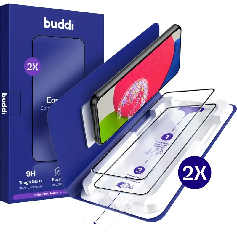 Tempered Glass Samsung Galaxy A52 / A52s 5G Buddi Easy Fit Full Face Αντιχαρακτικό Γυαλί Προστασίας Οθόνης 2 Τεμάχια - Black (8719246545603)