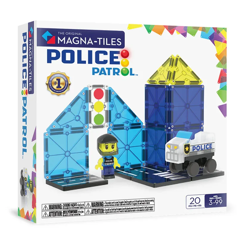 Μαγνητικό Παιχνίδι Κατασκευών Magna-Tiles Police Patrol 20 Set