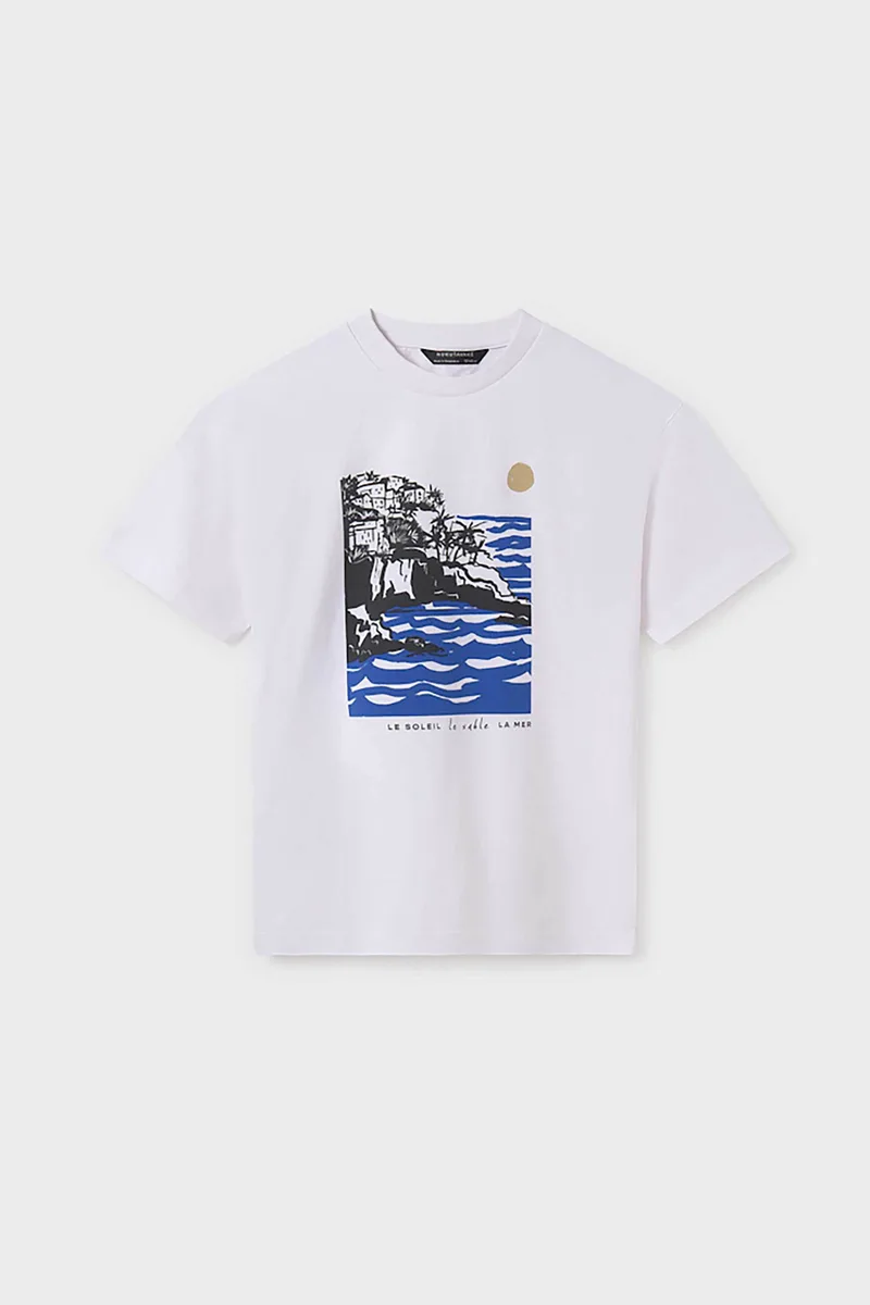 Mayoral παιδική μπλούζα με print - 6006-S25 Λευκό