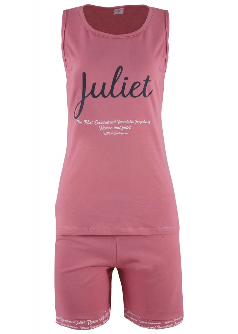 Γυναικείο baby-doll Fawn στάμπα Juliet αμάνικο. ΡΟΖ