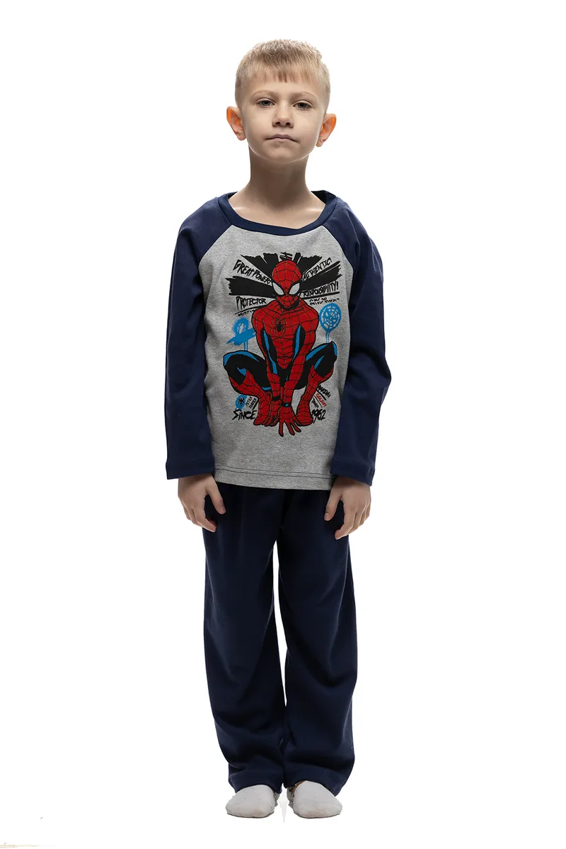 Galaxy Παιδική χειμερινή βαμβακερή πυτζάμα "Spiderman" για αγόρια (1-7ετών)-106-24