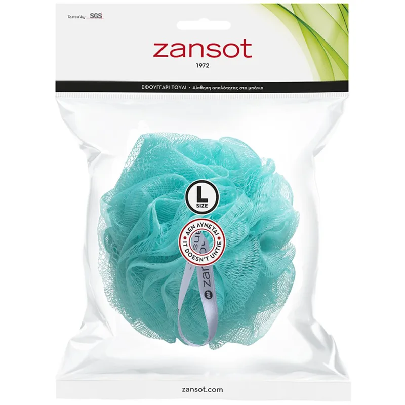 Zansot Mesh Sponge Large Σφουγγάρι Τούλι για Αίσθηση Απαλότητας & Αναζωογόνησης 1 Τεμάχιο - Λαχανί