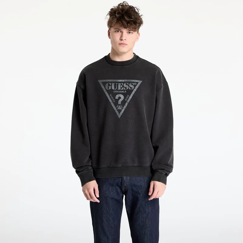 Φούτερ GUESS Originals Eco Vintage Triangle Crewneck Sweatshirt Jet Black Multi M