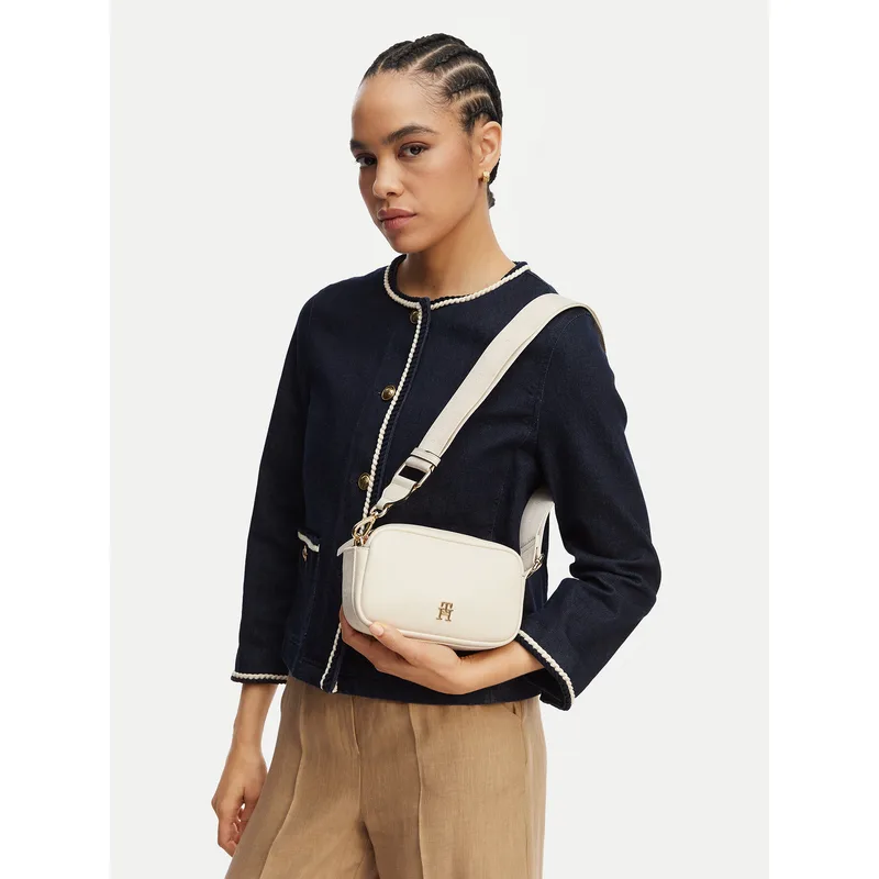 Τσάντα Tommy Hilfiger Th Logotape Camera Bag AW0AW18741 Λευκό