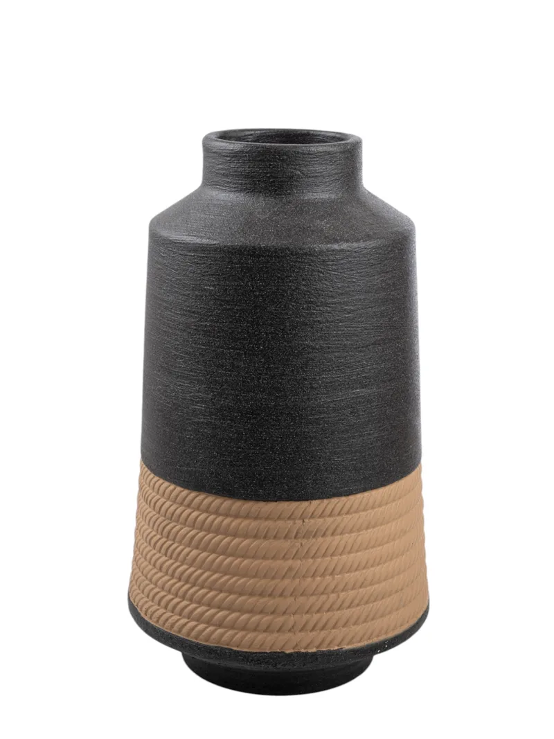 Βάζο Κεραμικό Σαγρέ Μαύρο-Καφέ 19,5x33,5εκ. Zen Collection 25.30.51756 (Υλικό: Κεραμικό, Χρώμα: Μαύρο) - ZEN COLLECTION - 25.30.51756