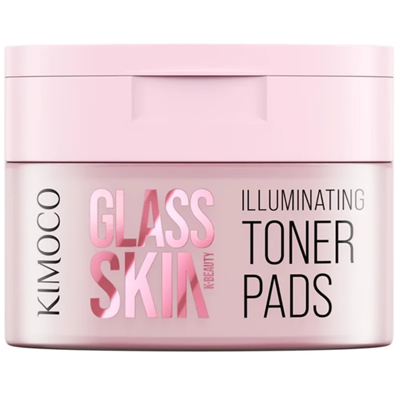 Kimoco Glass Skin Illuminating Face Toner Pads Εμποτισμένα Δισκία Προσώπου με Νερό Ρυζιού & Νιασιναμίδη 60 Τεμάχια