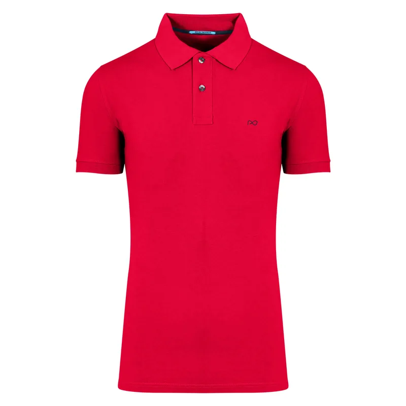 Prince Oliver Essential Polo Pique Κόκκινο 100% Cotton (Regular Fit)