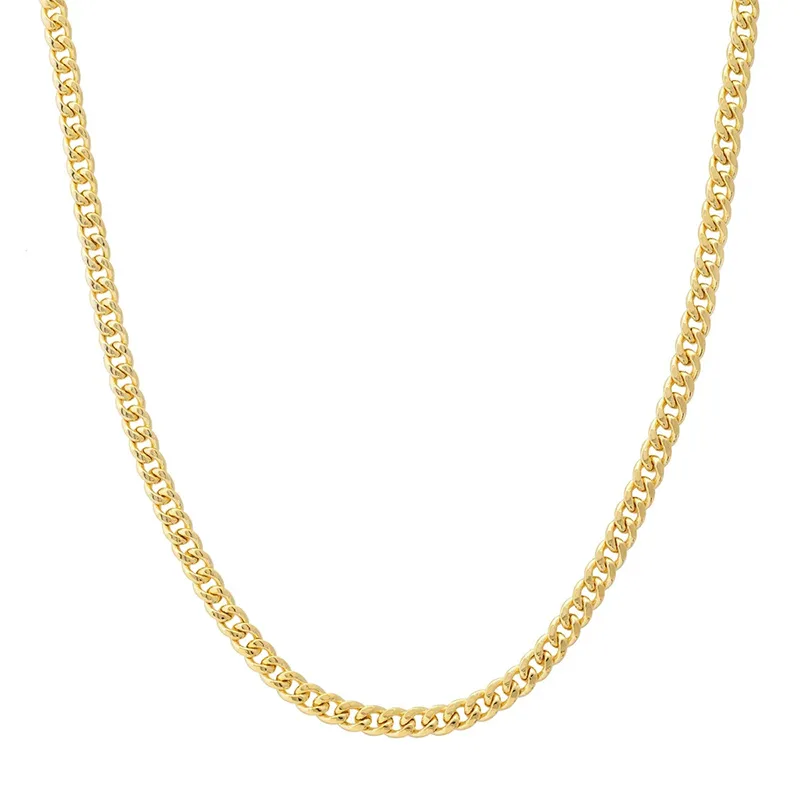Jt Unisex αλυσίδα λαιμού ατσάλι cuban λεπτή 3.7mm Χρυσό