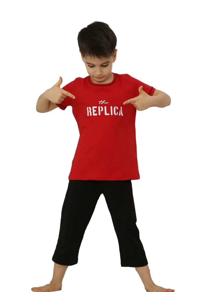 Πιτζάμα παιδική με σορτσάκι The Replica 48555E