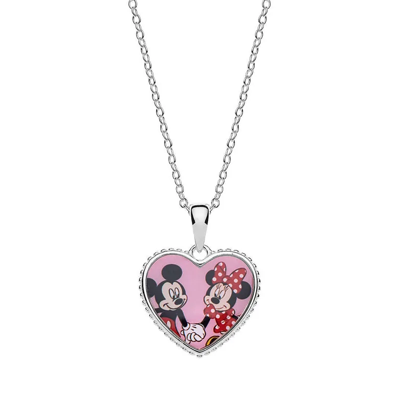 DISNEY Μενταγιόν Από Ασήμι Με Την Minnie Και Τον Mickey CS00023SL-P.CS