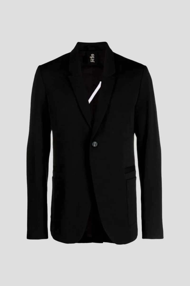 THOM KROM Ανδρικό Μαύρο One Button Black Blazer