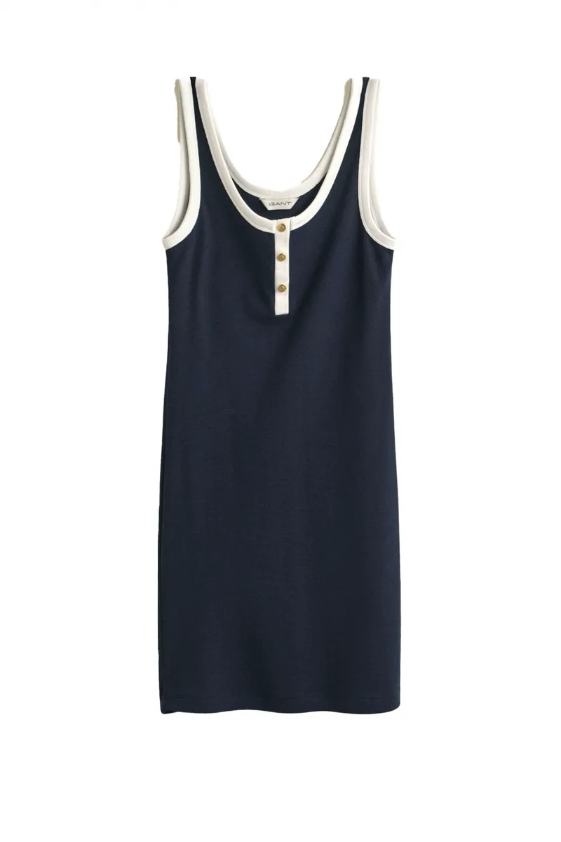 GANT ΦΟΡΕΜΑ 433 EVENING BLUE CONTRAST COLOR RIBBED TANK ΜΠΛΕ