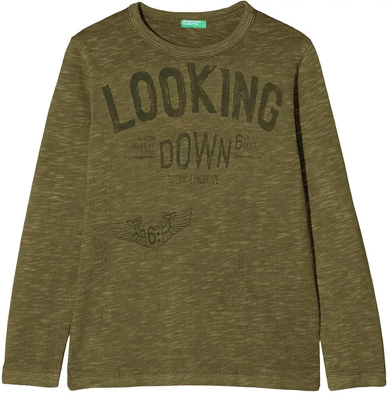 ΜΑΚΡΥΜΑΝΙΚΗ ΜΠΛΟΥΖΑ BENETTON STREET BOY ΧΑΚΙ (90 CM)-(2 ΕΤΩΝ)