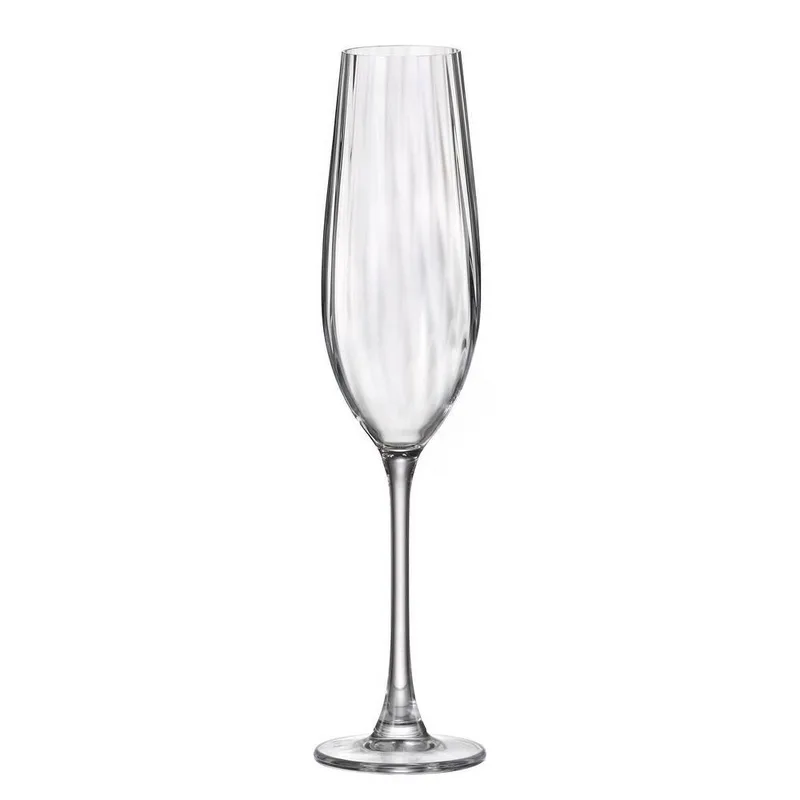 Ποτήρι Σαμπάνιας Κρυστάλλινο Columba Optic Crystal Bohemia 400ml-Φ8,4x23,7εκ. CTB1SI81260 (Σετ 6 Τεμάχια) (Υλικό: Κρύσταλλο, Χρώμα: Διάφανο , Μέγεθος: Κολωνάτο) - Crystal Bohemia - CTB1SI81260