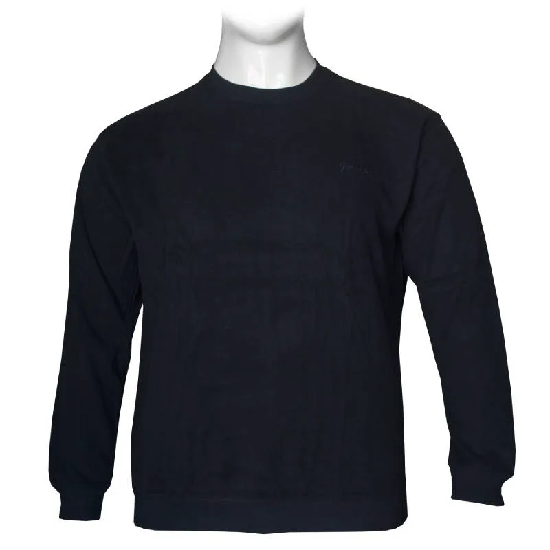 Μακρυμάνικη μπλούζα wool feel με suede λεπτομέρειες,της Leo Collection - Dark Blue