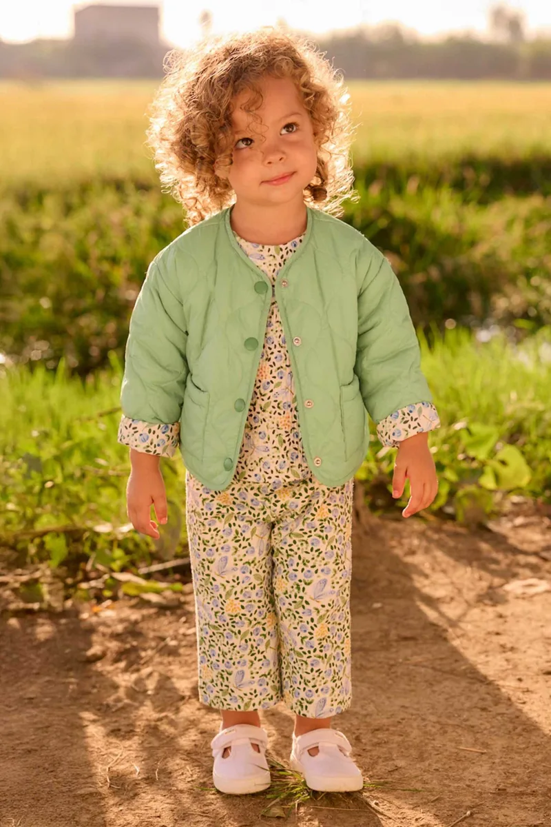 Mayoral βρεφικό παντελόνι με ελαστική μέση και floral print - 1509-S26 Σιελ