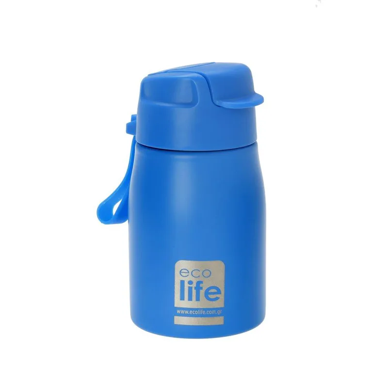 ECOLIFE ΝΕΟ ΜΕΤΑΛΛ. ΜΠΟΥΚΑΛΙ ΜΕ ΚΑΛΑΜΑΚΙ 400ML ΜΠΛΕ