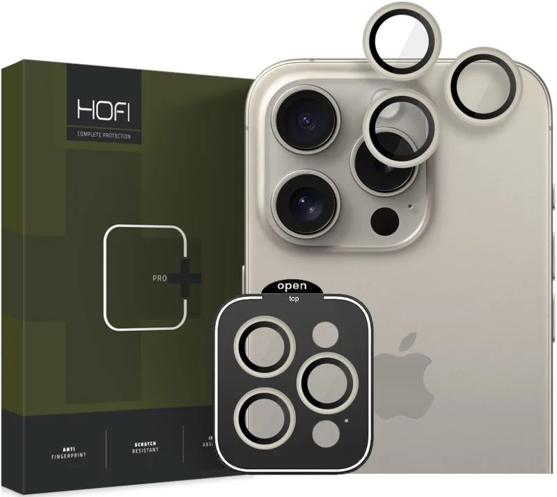 Hofi Camring Pro+ Αντιχαρακτικό Γυαλί Προστασίας για Φακό Κάμερας - Apple iPhone 15 Pro / 15 Pro Max - Titanium (5906302308125)