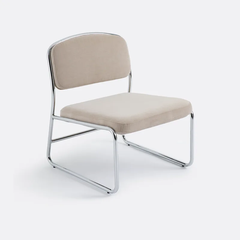 Πολυθρόνα από χρώμιο και ύφασμα Μ66xΠ62xΥ78cm