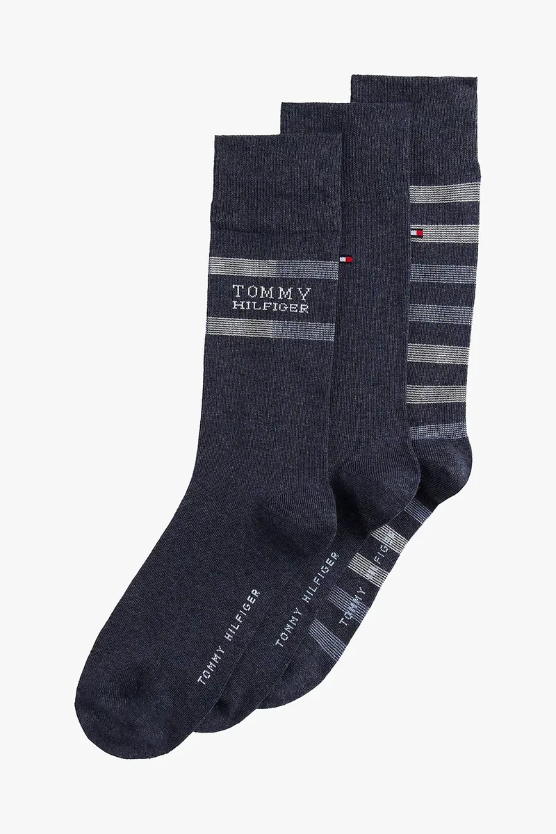 Tommy Hilfiger Ανδρικές κάλτσες σε ειδική συσκευασία TH Men Sock Gift Box Tommy Stripe (Συσκ. με 3 ζέυγη)-701235376-003