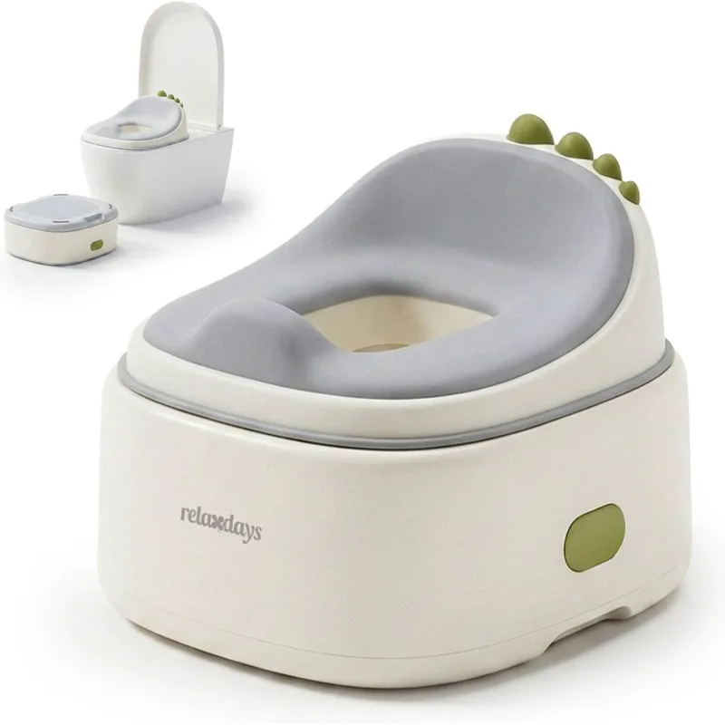 Εκπαιδευτικό Γιογιό Δεινόσαυρος Relaxdays Dino Potty with Lid με Καπάκι & Σκαμπό για Παιδιά - Light Blue (10053665_54)