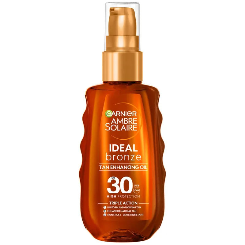 Garnier Ambre Solaire Ideal Bronze Tan Enhancing Oil Spf30 Αντηλιακό Λάδι Μαυρίσματος Υψηλής Προστασίας 150ml