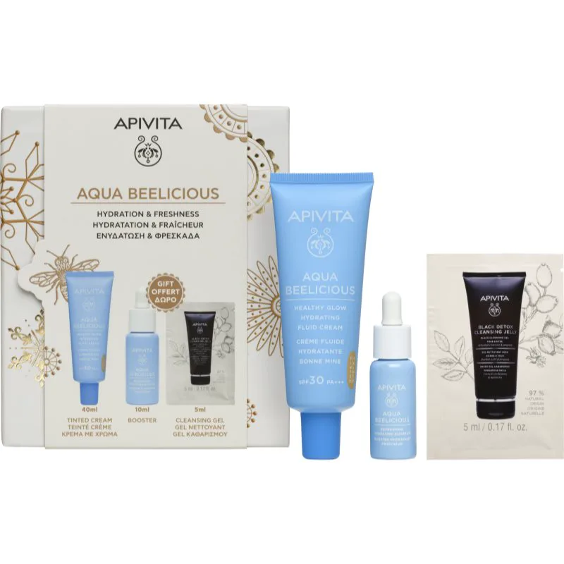 Apivita Aqua Beelicious Hydration & Natural Coverage Set χριστουγεννιάτικο σετ δώρου για λαμπρότητα και ενυδάτωση