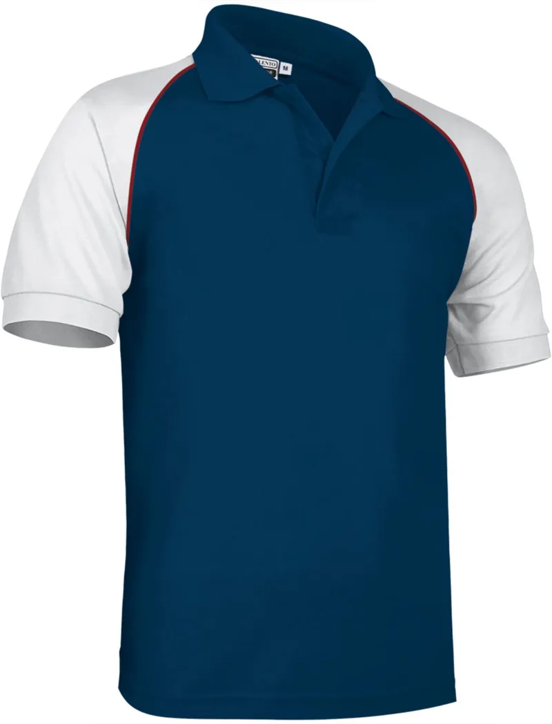 Κοντομάνικο Polo Shirt VENUR Valento POVARGCMB Orion Navy Blue-White-Lotto Red