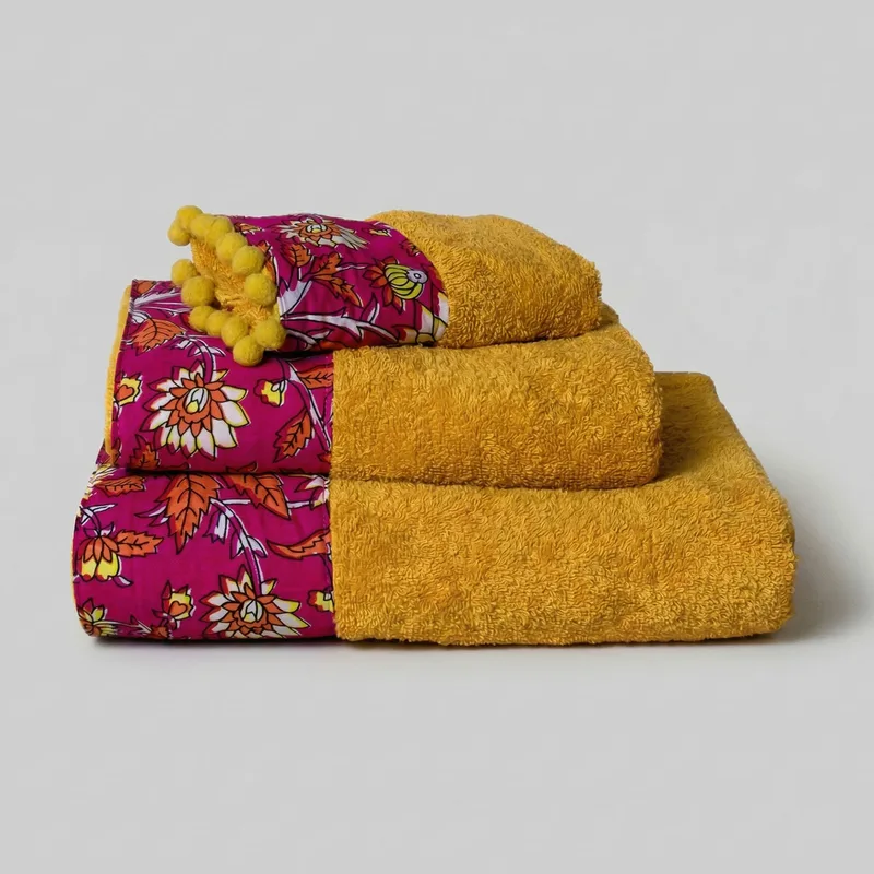 Πετσέτα Προσώπου (50x100) White Fabric Devvi Yellow 600gsm