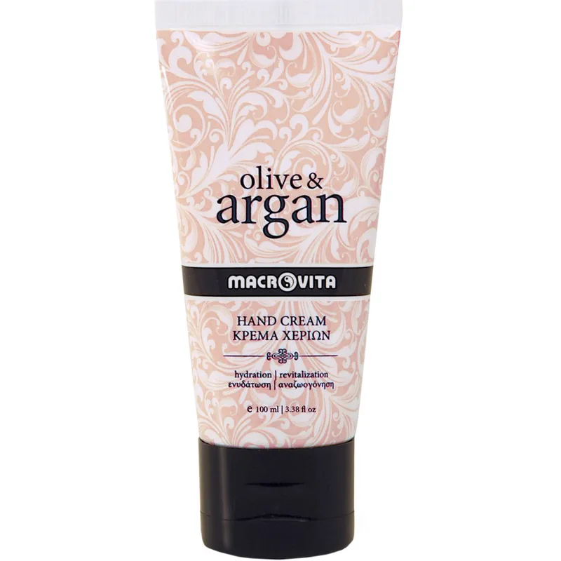 Macrovita Olive & Argan Hydration & Revitalization Hand Cream Ενυδατική & Αναζωογονητική Κρέμα Χεριών με Έλαιο Αργκάν & Λάδι Ελιάς 100ml
